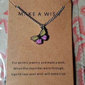 Make A Wish Butterfly Necklace NWT